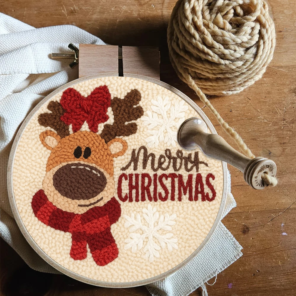 Adorable Reindeer Punch Needle Kit - Handmade Christmas Gift | Beginner Yarn Craft  - image 9