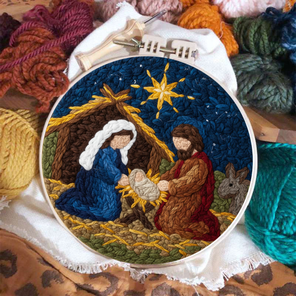 Christmas Nativity Scene  Punch Needle Kit - Religious Christmas Doormat | Handmade Needle Gift - image 7