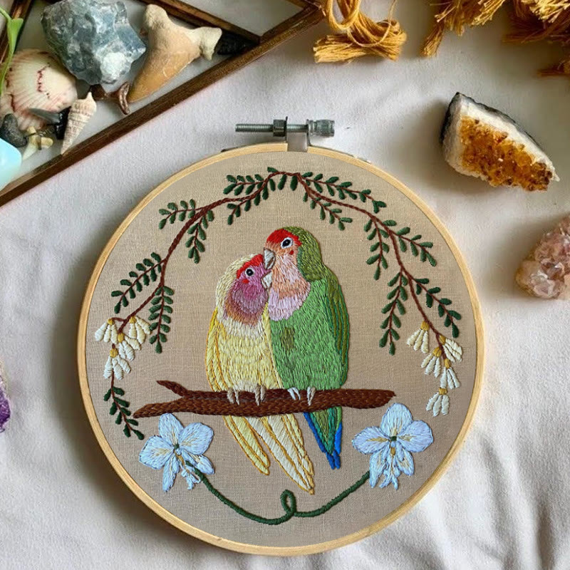 Rubbyoo Embroidery Kit - Bird Couple | Diy Stitch Craft | Handmade Anniversary Gift - image 4