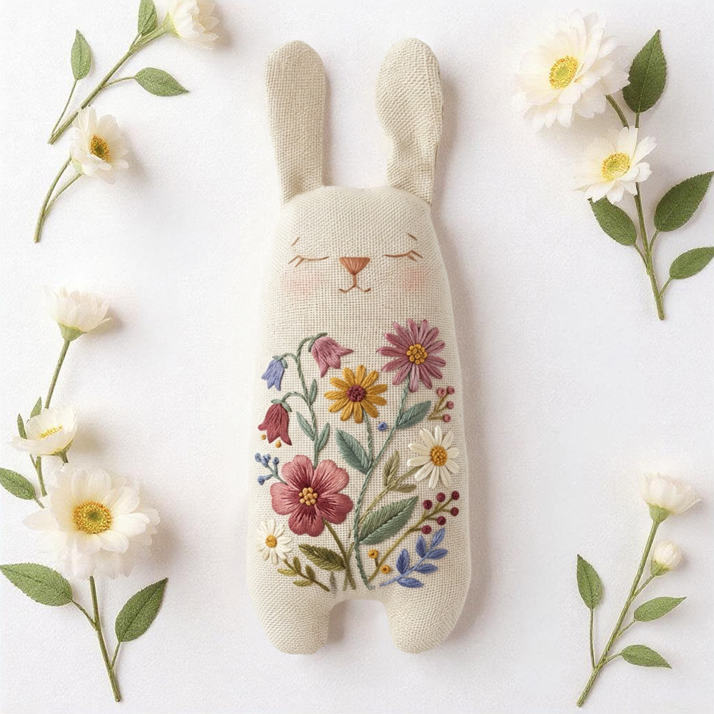 Rubbyoo Bunny Toy Embroidery Kit - Little Flower | Easy Sewing Craft | Creative Stuffed Bunny Toy - image 7
