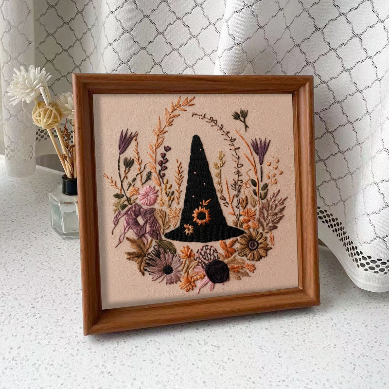 Rubbyoo Embroidery Kit -  Spooky Witch Hat | Perfect Halloween Gifts | Autumn Handmade Craft - Embroidery Kit Plus An Extra Frame - image 10
