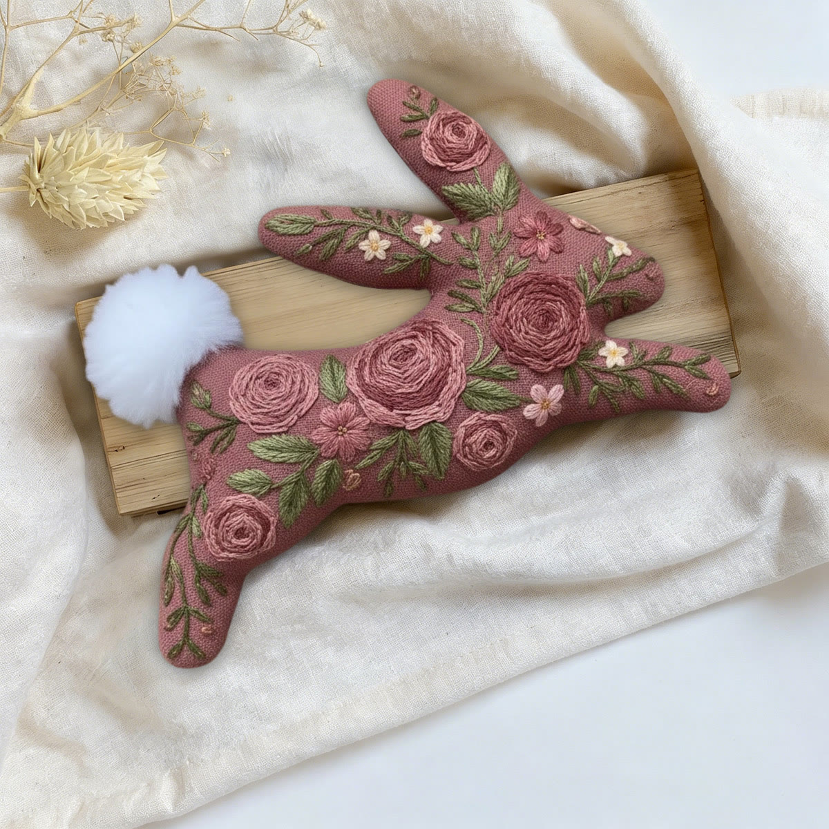 Rubbyoo Rabbit Embroidery Kit - Romantic Flowers | Unique Floral Art  | Gift For Mom - image 6