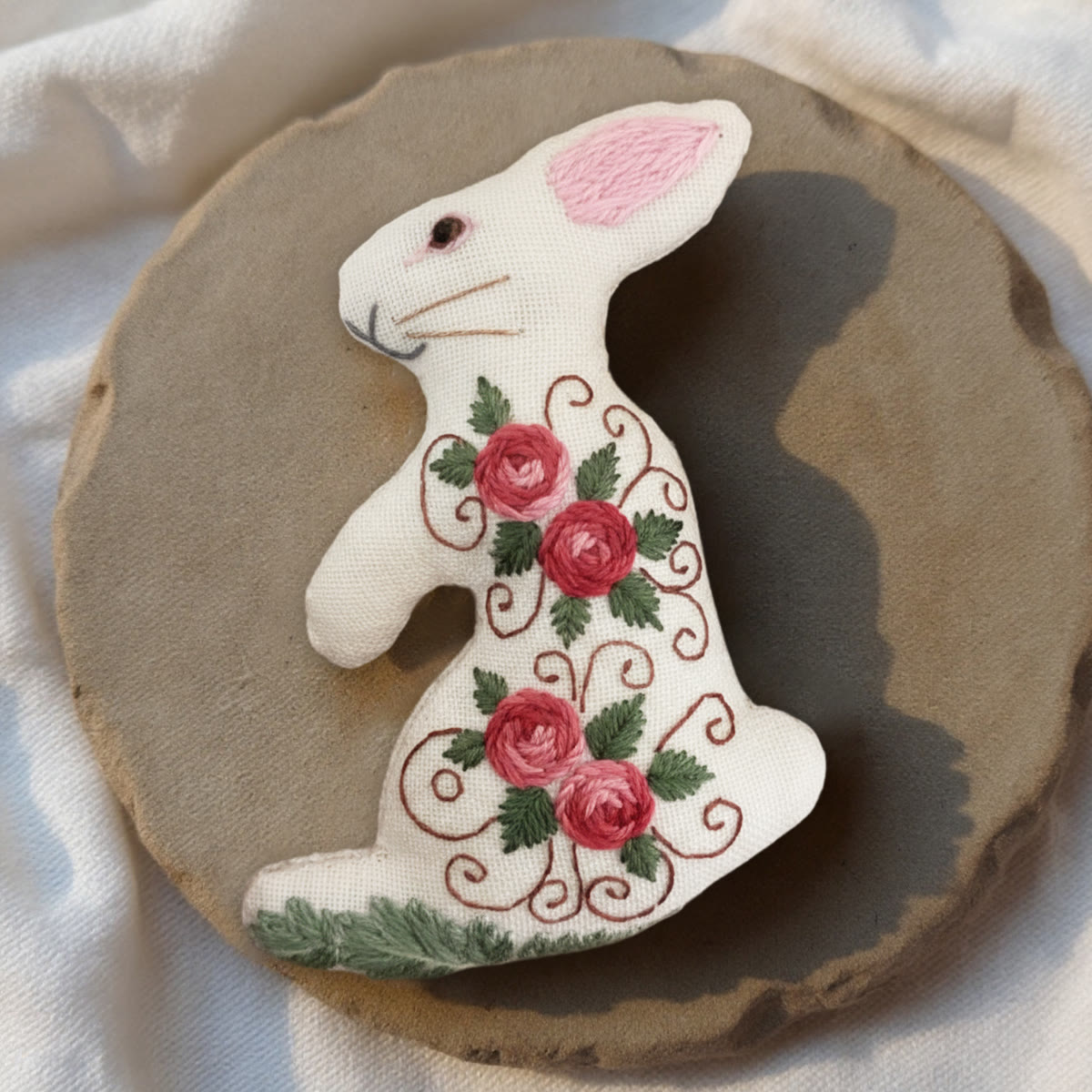 Rubbyoo Rabbit Embroidery Kit - Blooming Rose | Floral Stitch Art  | Perfect Handmade Craft For Mom - image 7