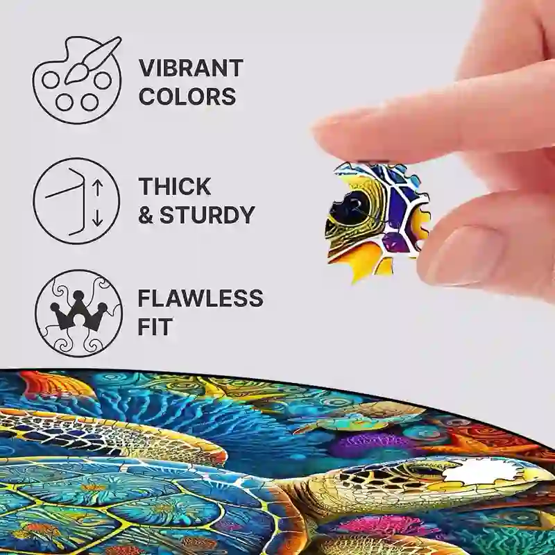Rubbyoo Sea Turtle Watercolour - Wooden Jigsaw Puzzle