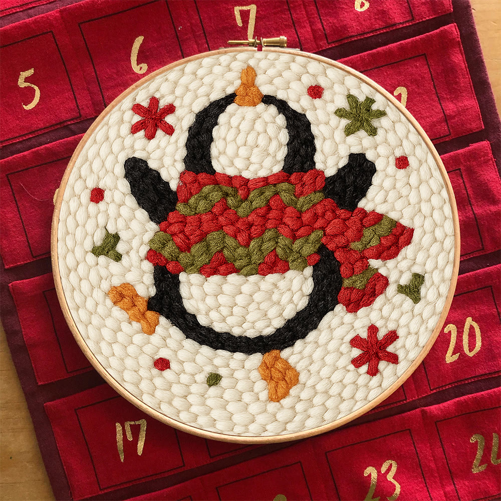 Dancing Penguin Punch Needle Kit - Easy Decorative Handicraft | Perfect Christmas Gifts  - image 4