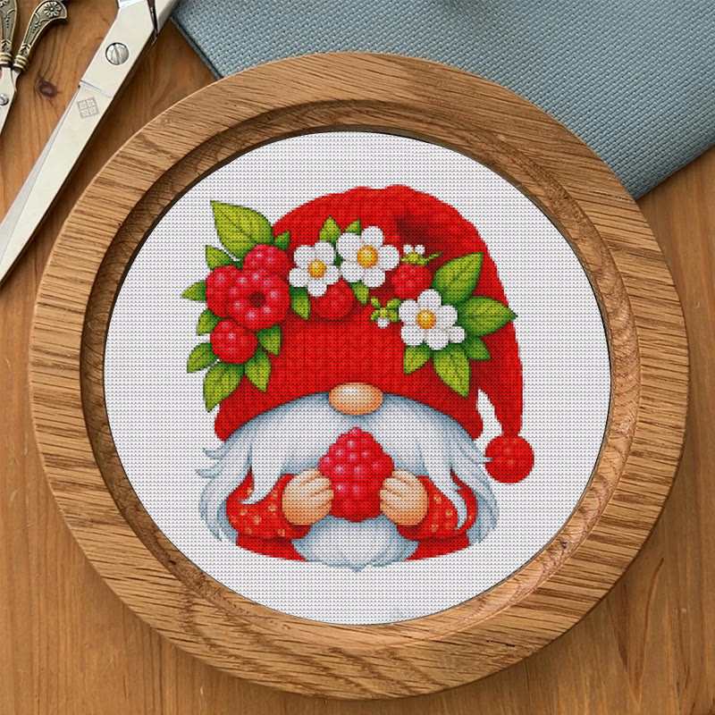  Cross Stitch Kit - Cherry Gnome | Christmas Wall Decor | Diy Floral Needle Art - image 8