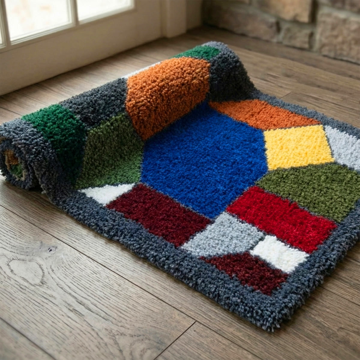 Rubbyoo Latch Hook Rug Kit - Abstract Patterns | Boho Living Room Decor | Personalized Handmade Gift - image 7