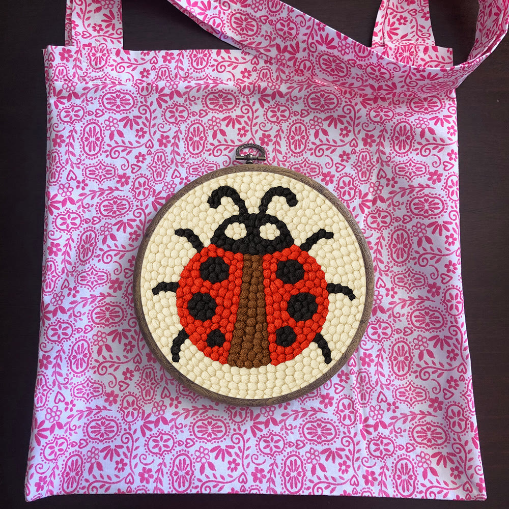 Ladybug Punch Needle Kit - Beginner Needlework Kit | Diy Yarn Craft  - image 8