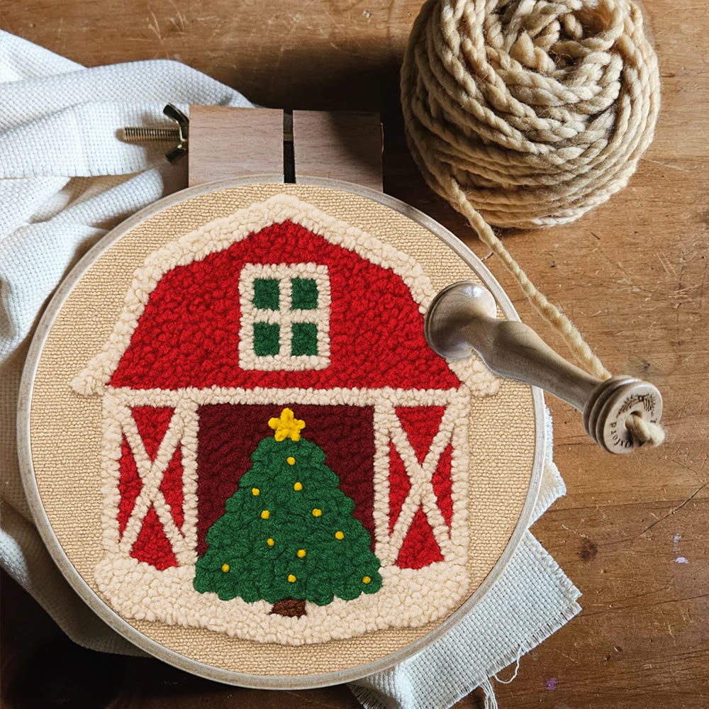Christmas House Punch Needle Kit - Personalized Holiday Ornament | Home Hanging Art - image 9