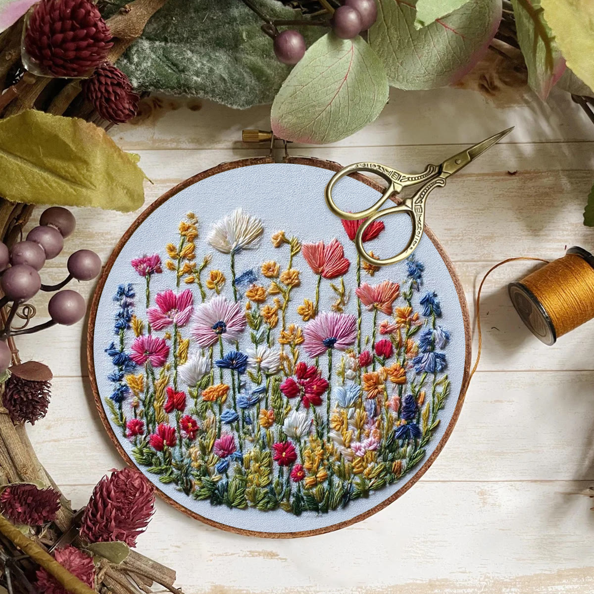 Rubbyoo Embroidery Kit - Beautiful Wildflower | Nice Room Decoration | Beginner Hoop Art - image 7