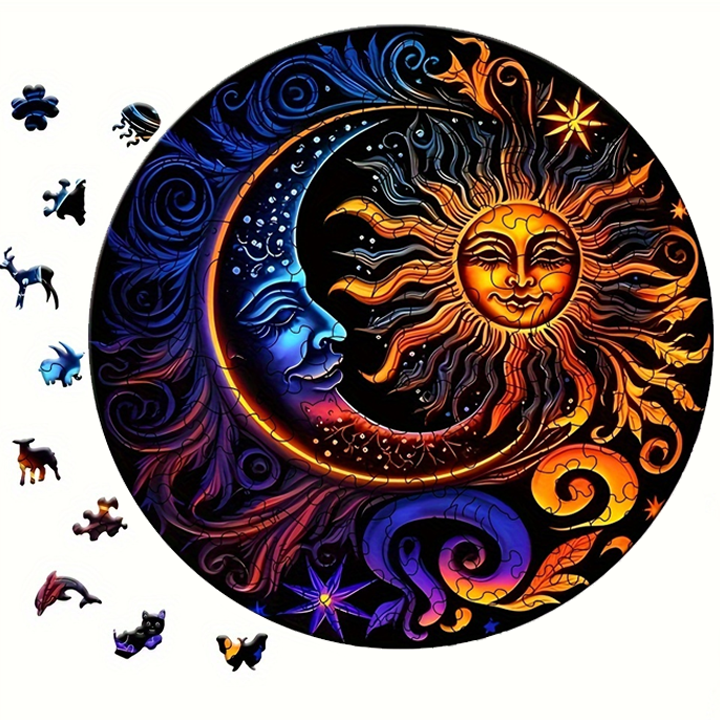 Moon And Sun - Wooden Jigsaw Puzzle