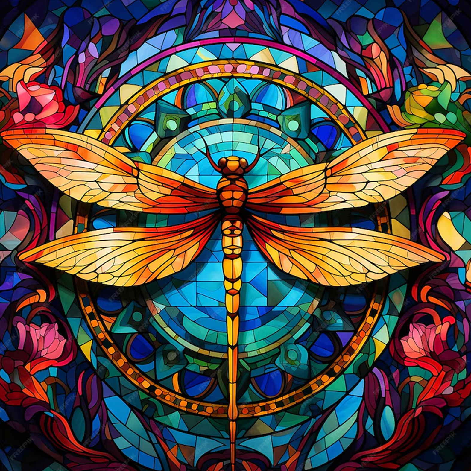 Dragonfly & A Kaleidoscope of Colors - Wooden Jigsaw Puzzle