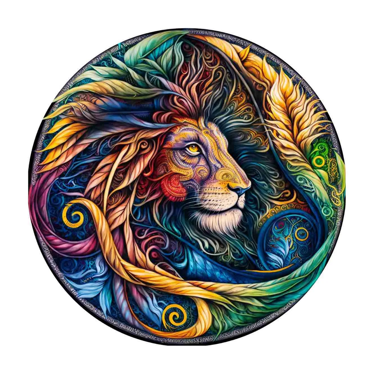 Fiery Lion - Wooden Jigsaw Puzzle