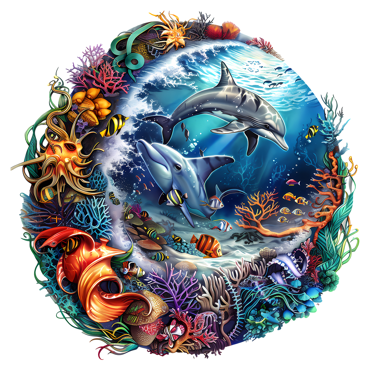 Rubbyoo Marine animals - Wooden Jigsaw Puzzle