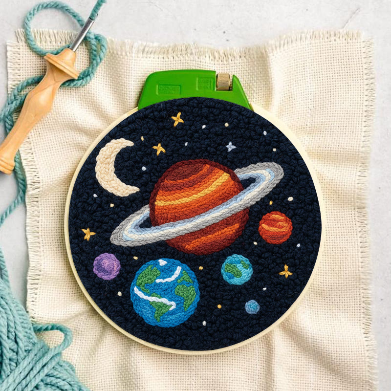 Solar System Planets Punch Needle Kit - Educational Handcraft Project | Fascinating Wall Display Option - image 3