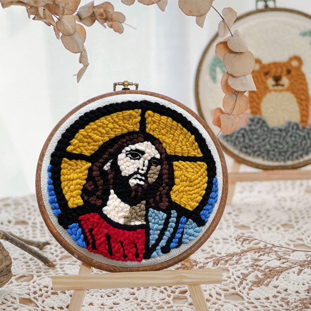 Jesus Christ Punch Needle Kit - Religious Wall Hanging |  Diy Handmade Craft - image 9