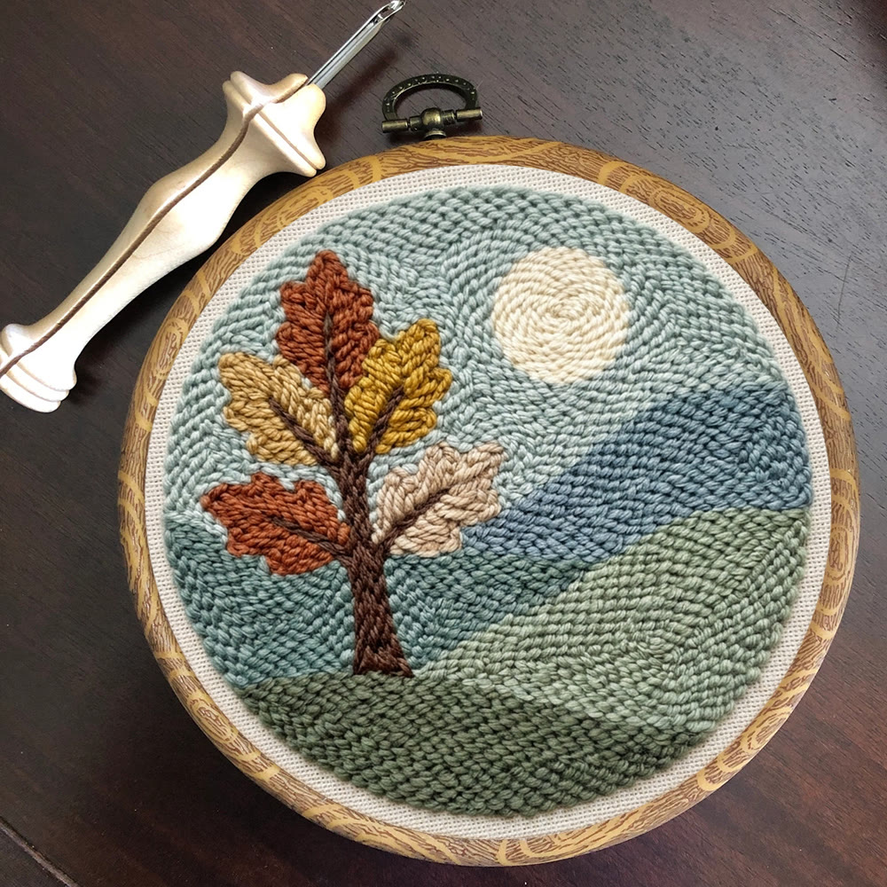 Standing Maple Tree Punch Needle Kit - Easy-to-do Handicraft For Nature Lover | Artistic Wall Hanging Art - image 2
