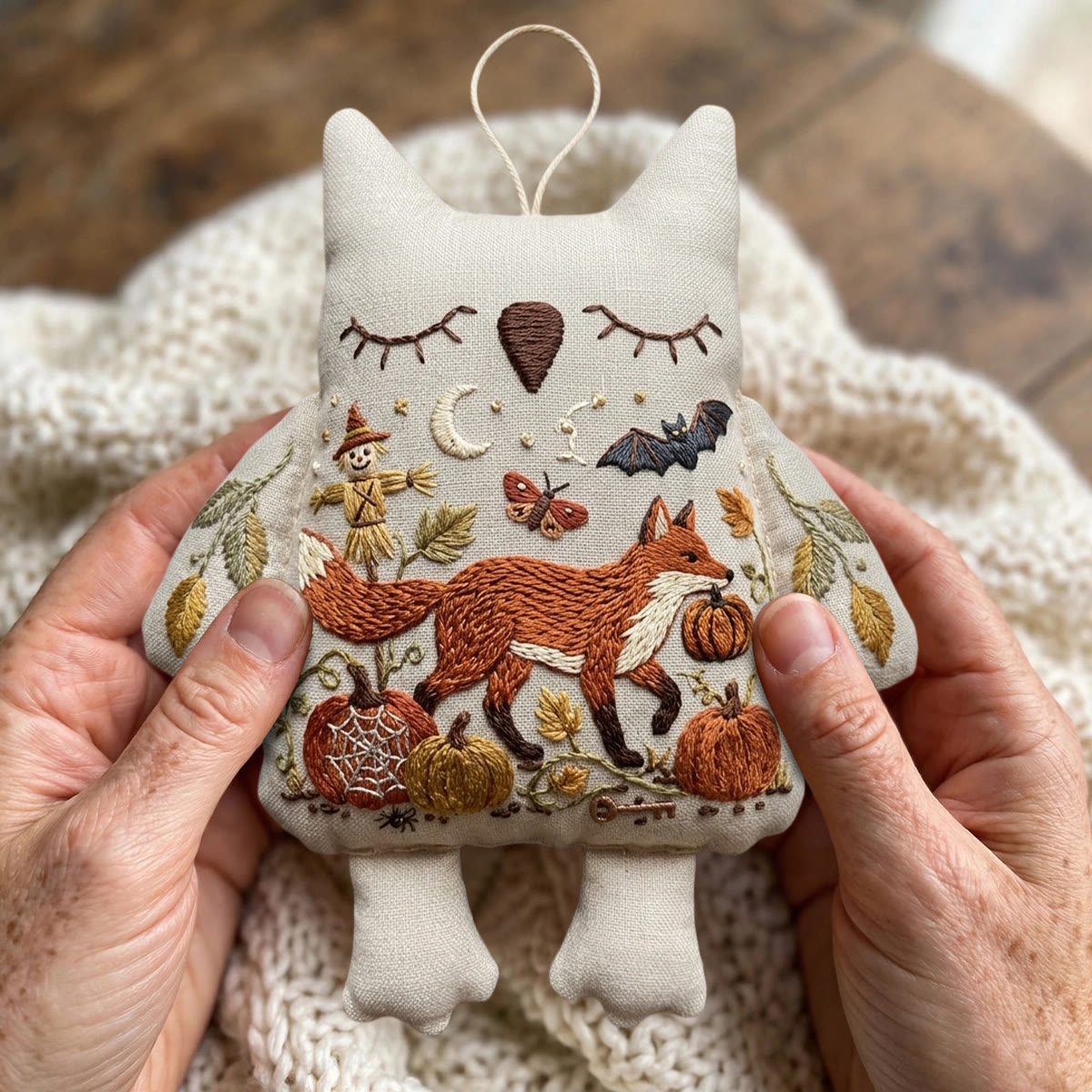 Rubbyoo Owl Embroidery Kit - Woodland Red Fox | Handcrafted Art Gift | Cozy Living Room Hanger - image 7