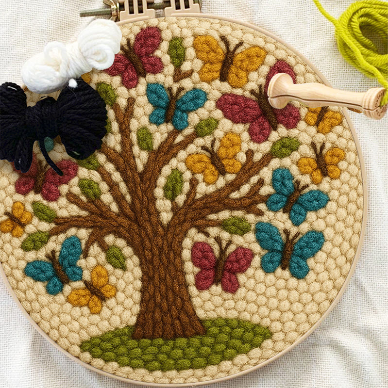 Butterfly Tree Punch Needle Kit - Creative Coaster Craft | Perfect For Desk Decor - image 4