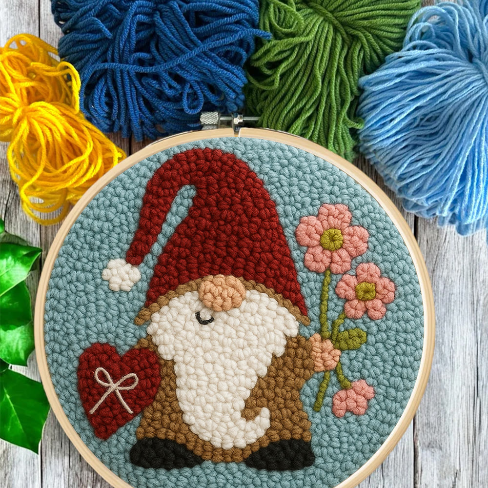 Heart and Flower Themed Gnome Punch Needle Kit – Romantic Gifting Top Pick | Warm Decorative Accent - image 11
