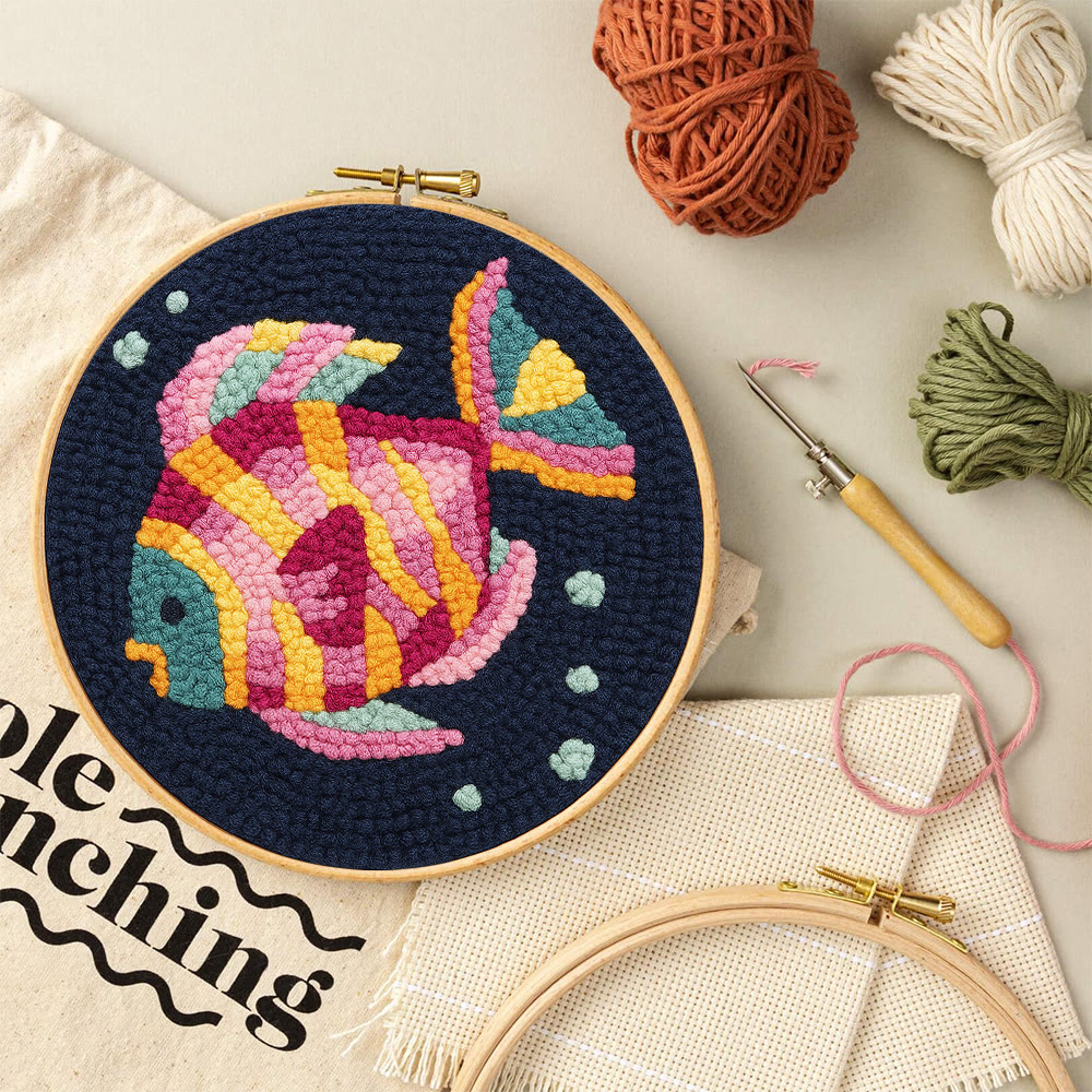 Multicolored Tropical Fish Punch Needle Kit – Straightforward Diy Craft | Bright Home Decor - image 8