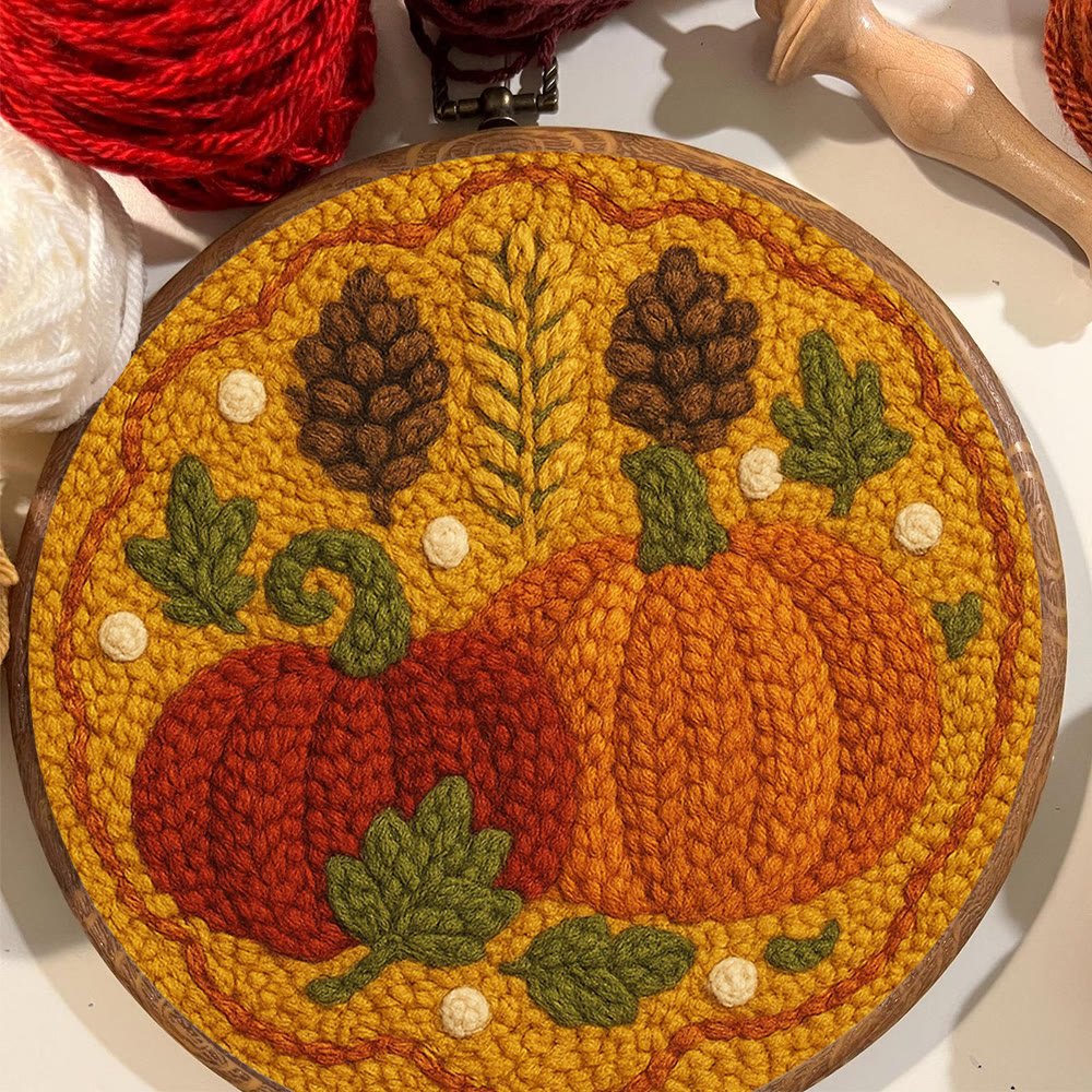  Autumn Pumpkin Punch Needle Kit - Halloween Vibes Handicraft | Unique Thanksgiving Gifts | Diy Home Decor   - image 8
