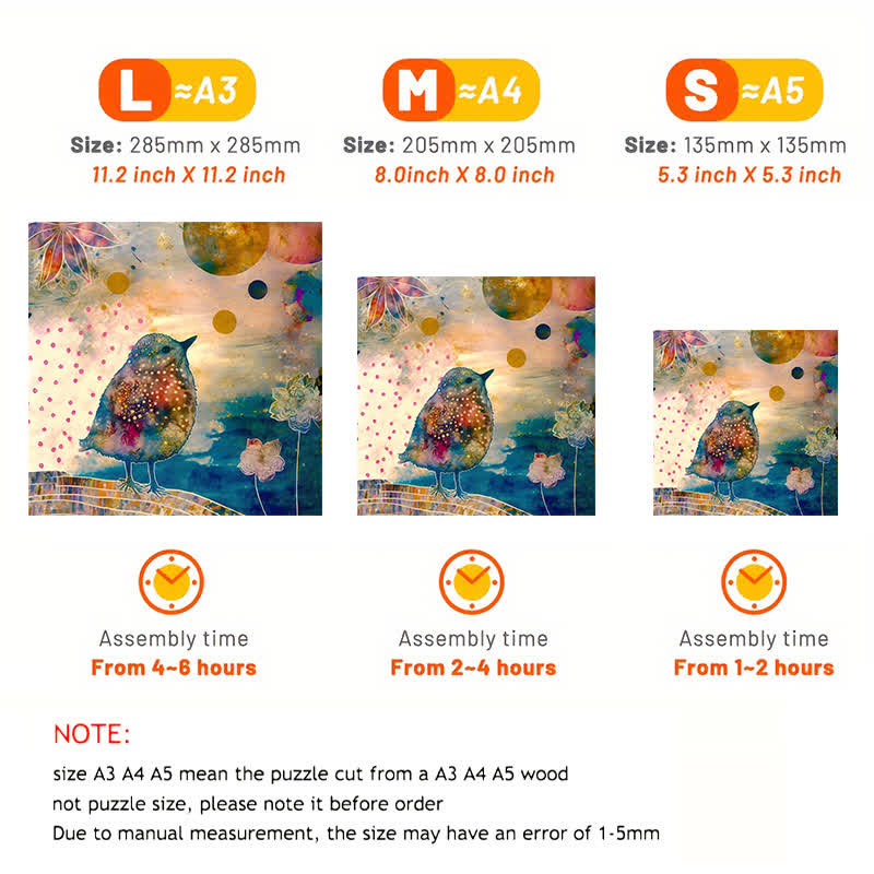 Whimsical bird - Wooden Jigsaw Puzzle