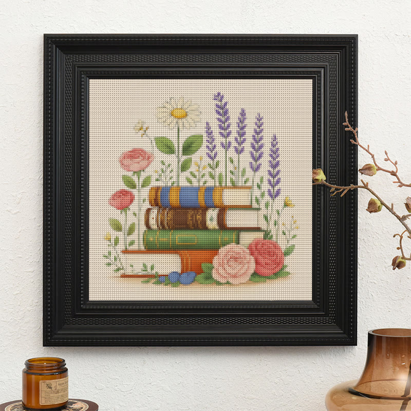  Cross Stitch Kit - Floral Book | Unique Handmade Collection | Nice Gifts For Book Lovers - image 9