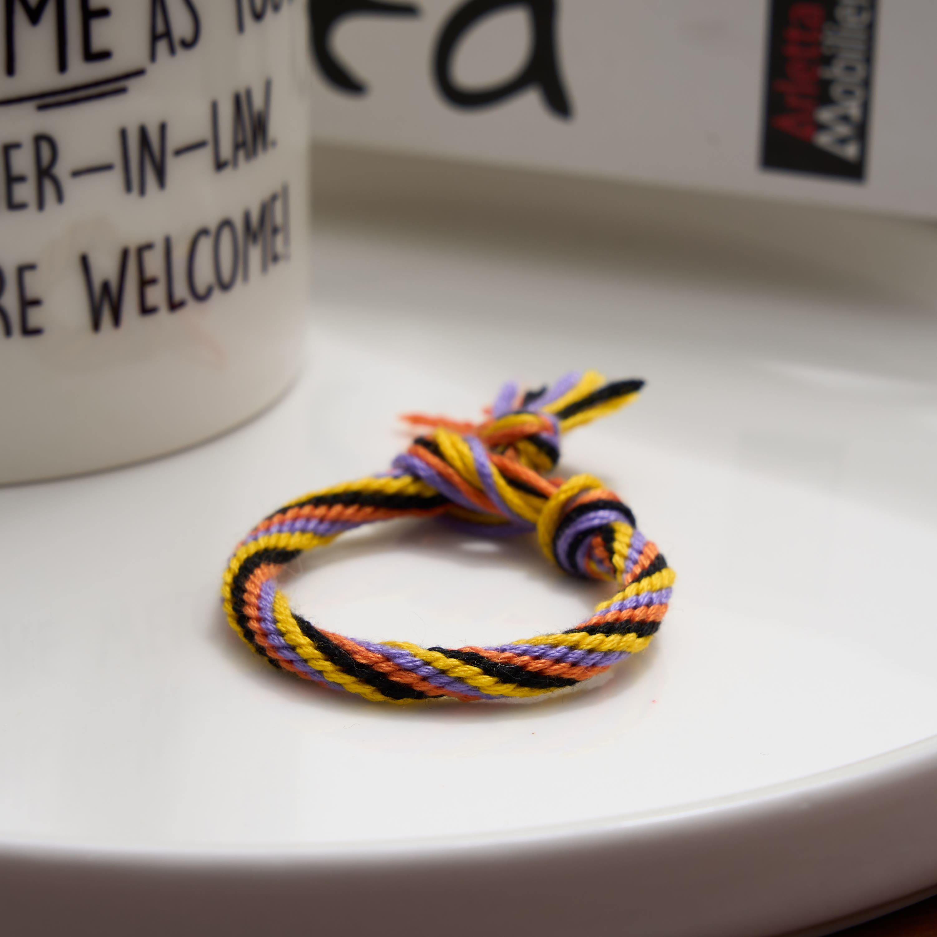 Rubbyoo Kumihimo Bracelet Kit - Vibrant Candy-striped Pattern | Handmade Gift For Her | Spooky Cute Festive Wear - image 3