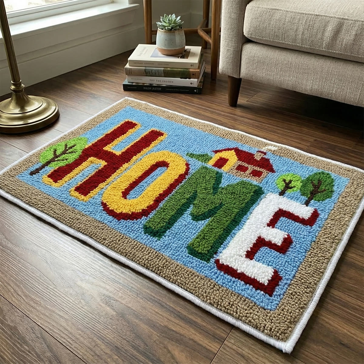 Rubbyoo Latch Hook Rug Kit - Home | Front Door Mat | Special Housewarming Gift - image 6