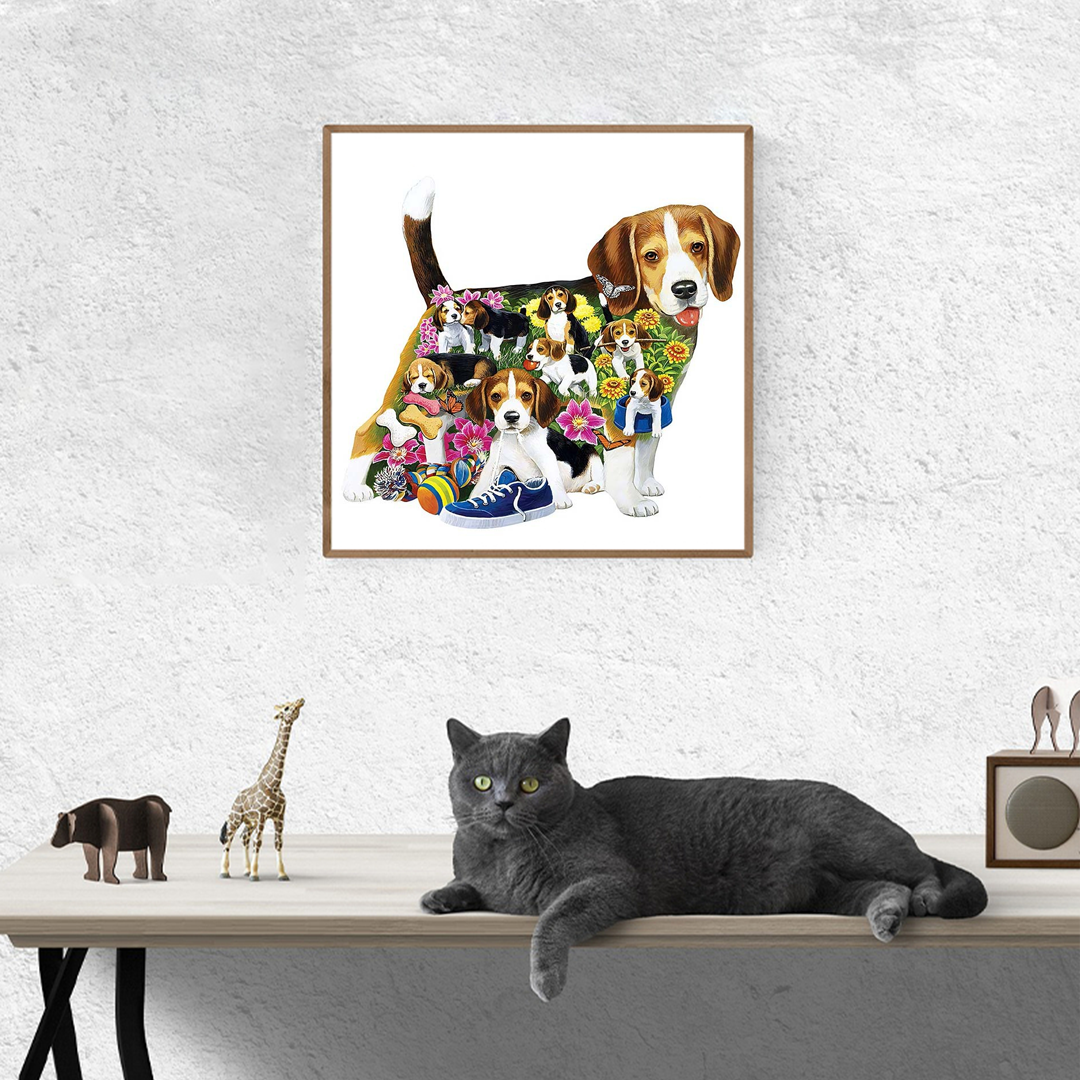 Flower Dog - Wooden Jigsaw Puzzles