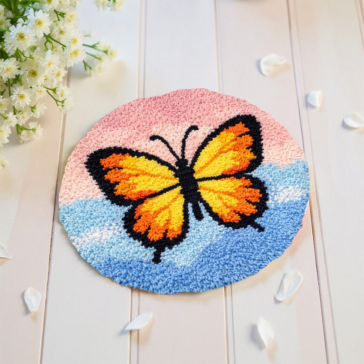 Rubbyoo Latch Hook Rug Kit - Charming Butterfly | New Home Gift | Versatile Room Decoration - image 7
