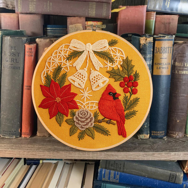 Rubbyoo Embroidery Kit - Christmas Celebration | Cardinal Bird Handicraft | Decorative Hoop Art - image 9