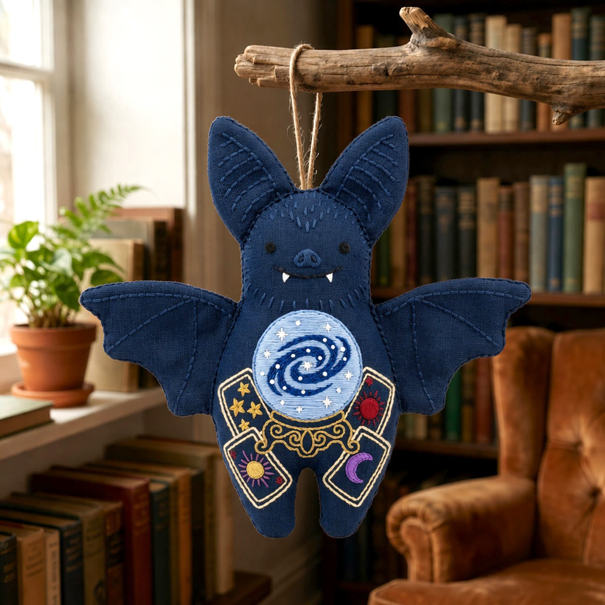 Rubbyoo Bat Embroidery Kit - Fortune Teller | Mystical Crystal Ball Craft | Witchy Handmade Decoration - image 2