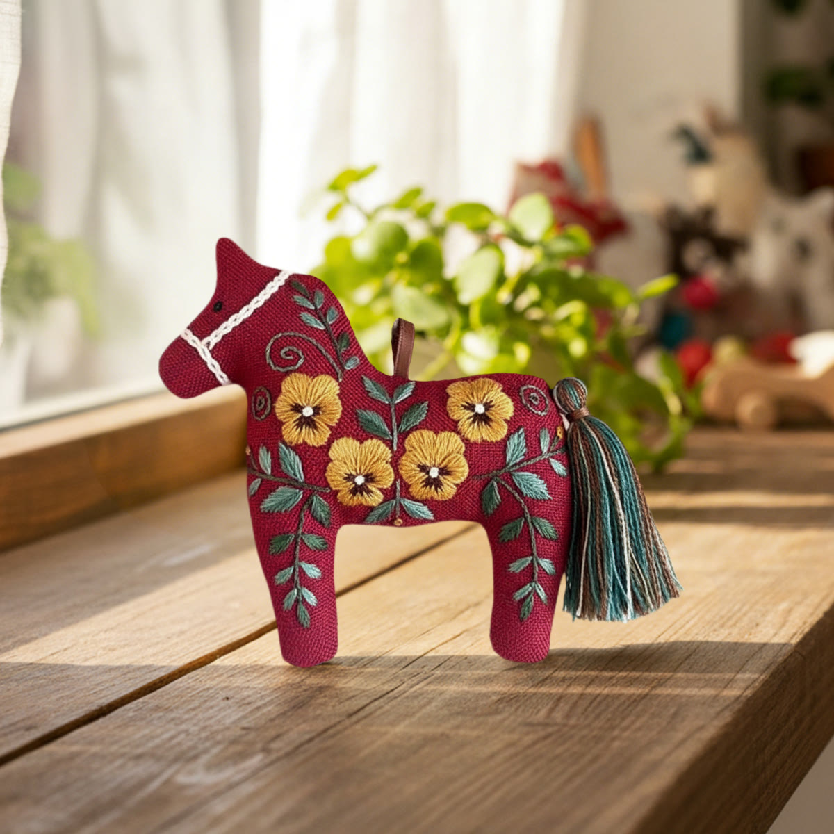 Rubbyoo Dala Horse Embroidery Kit - Yellow Flowers | Sewing Handmade Gift | Unique Home Decor  - image 2