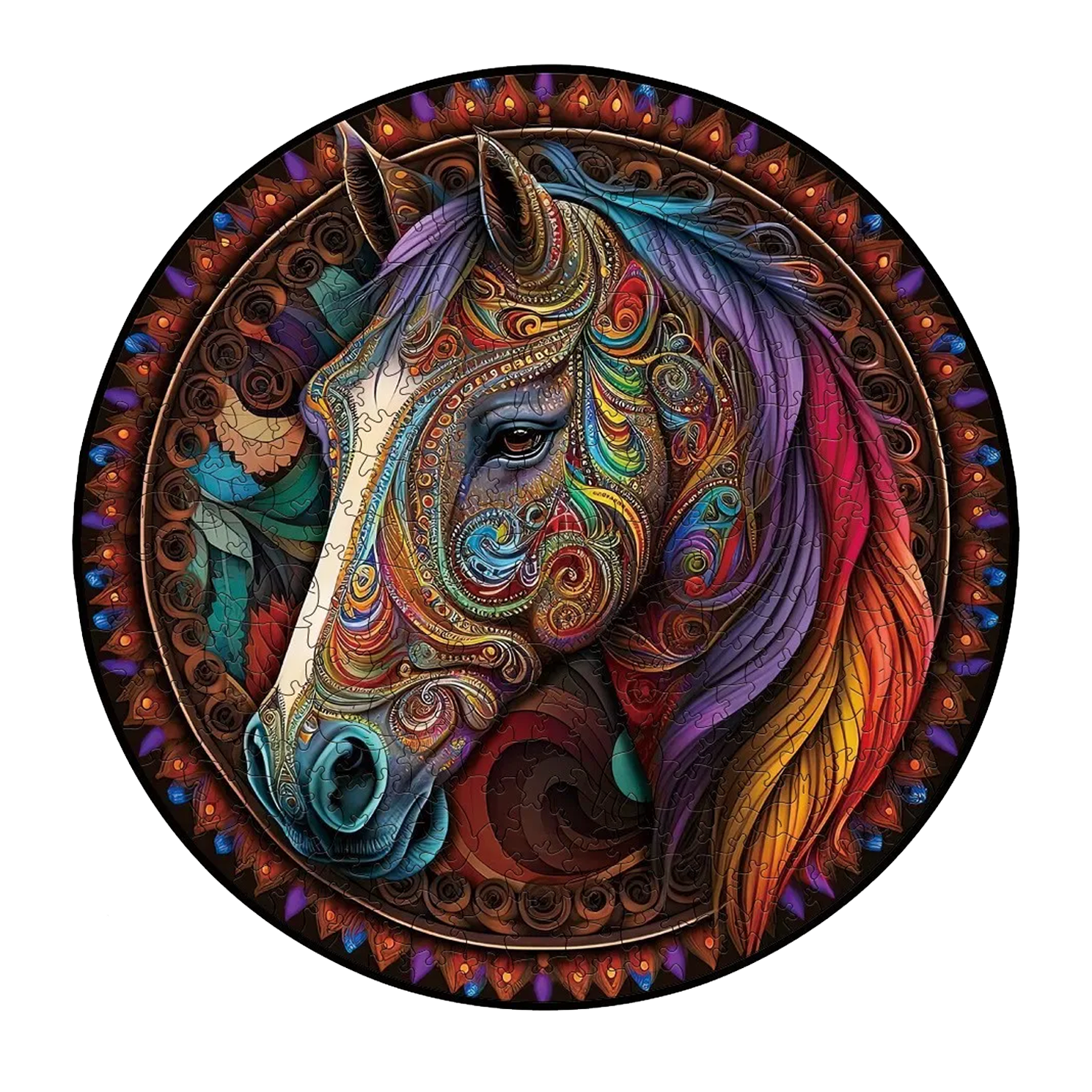 Mandala Horse - Wooden Jigsaw Puzzle