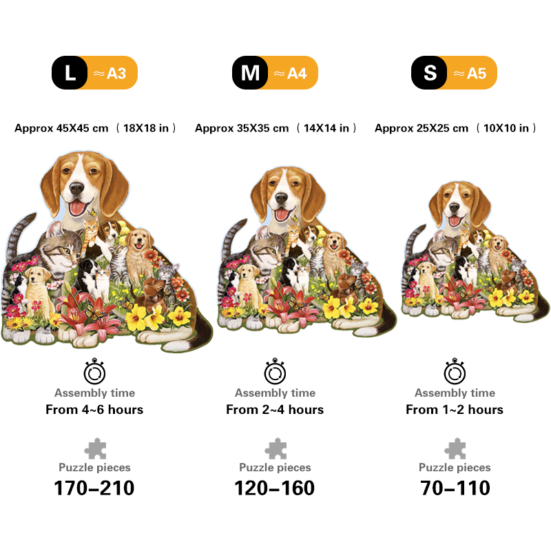 Cat and Dog Paradise - Wooden Jigsaw Puzzles