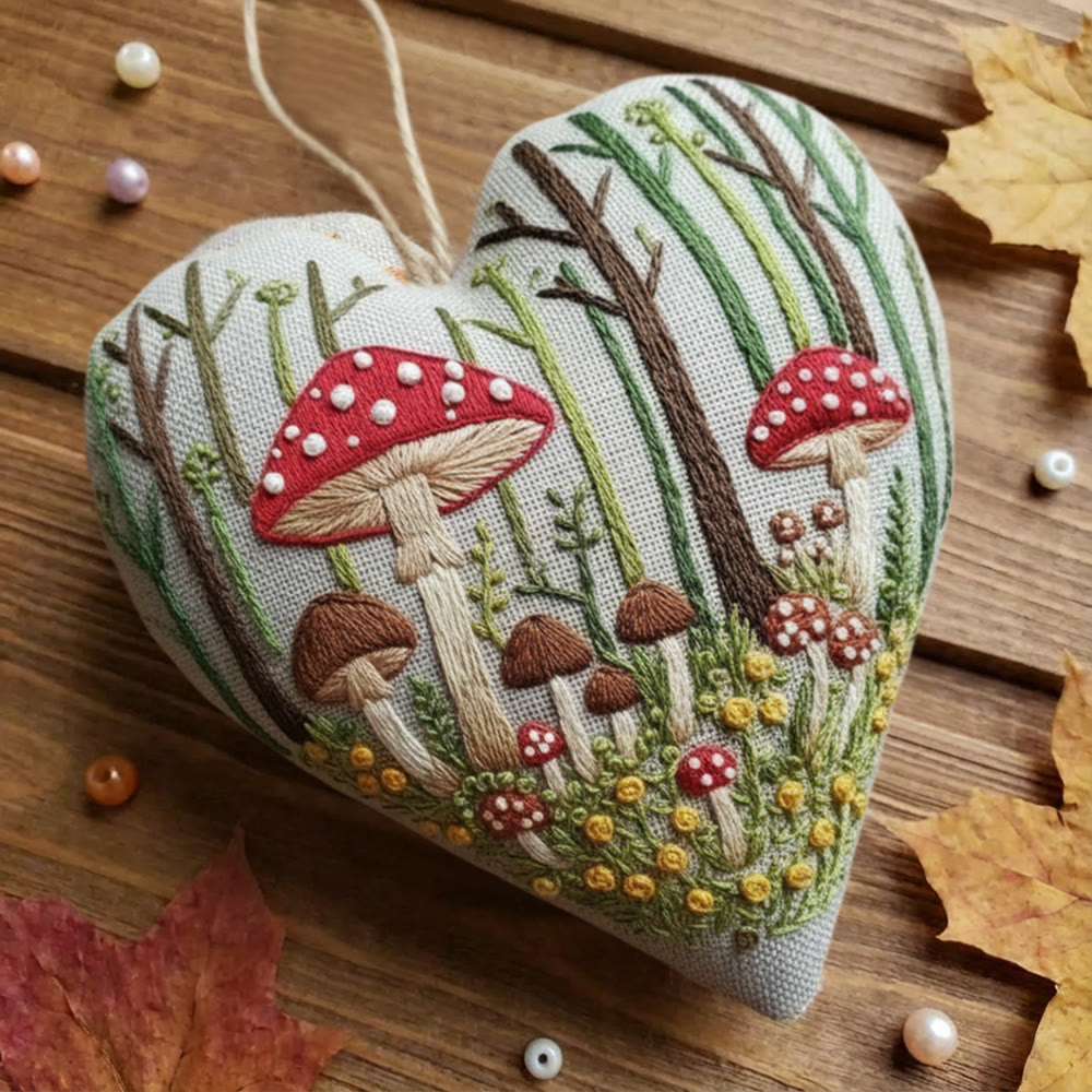 Rubbyoo Heart Embroidery Kit - Mushroom Forest Cluster | Enchanting Handwork | Playful Home Addition - image 10