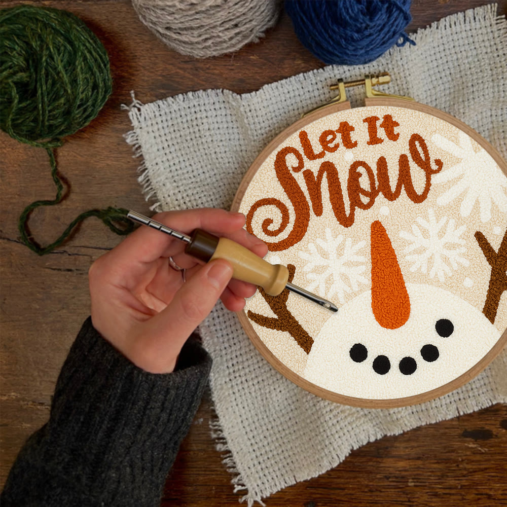 Let It Snow Punch Needle Kit - Diy Winter Handicraft | Perfect Christmas Hanging Art - image 6