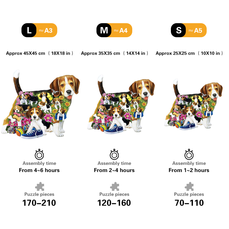 Flower Dog - Wooden Jigsaw Puzzles