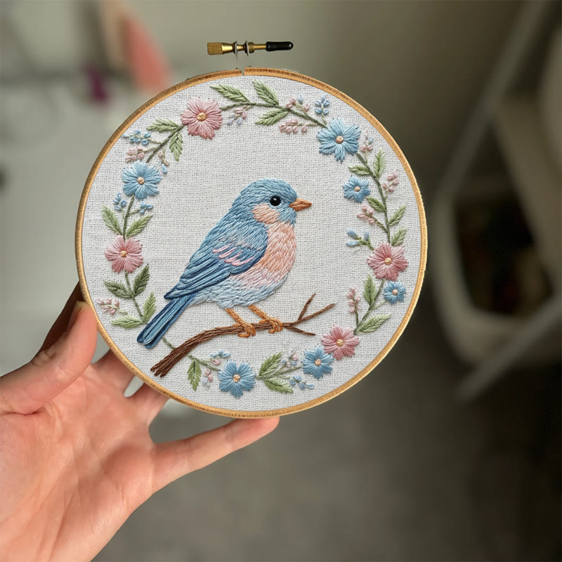 Rubbyoo Embroidery Kit - Floral Bird | Diy Starter Craft | Beginner Needle Art - image 3