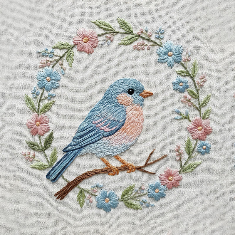 Rubbyoo Embroidery Kit - Floral Bird | Diy Starter Craft | Beginner Needle Art - image 10