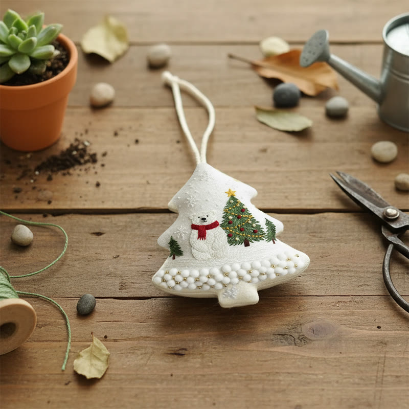 Rubbyoo Tree-shaped Embroidery Kit - Polar Bear Scene | Embroidery Starter Kit | Perfect Gift For Beginners - image 8