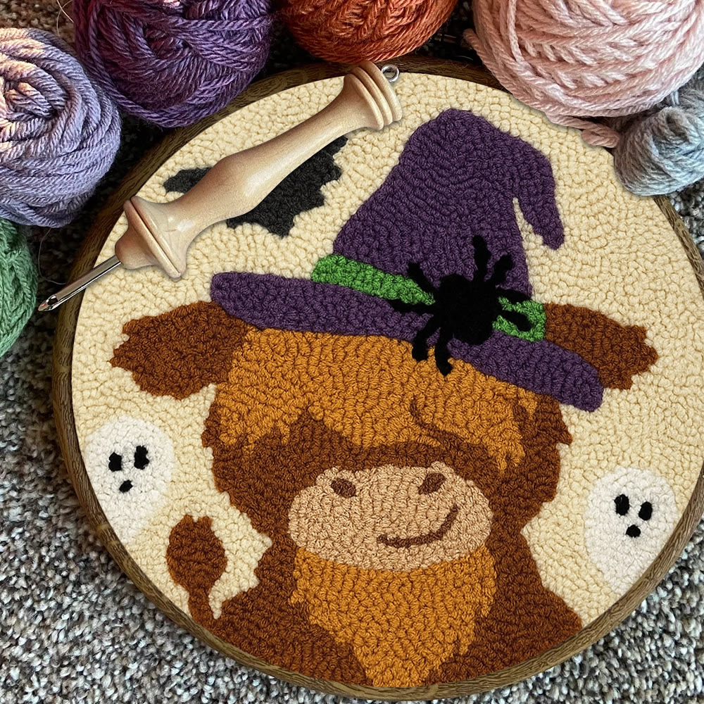 Wizard Cow Punch Needle Kit - Spooky Handmade Decoration | Personalized Animal Craft - image 4