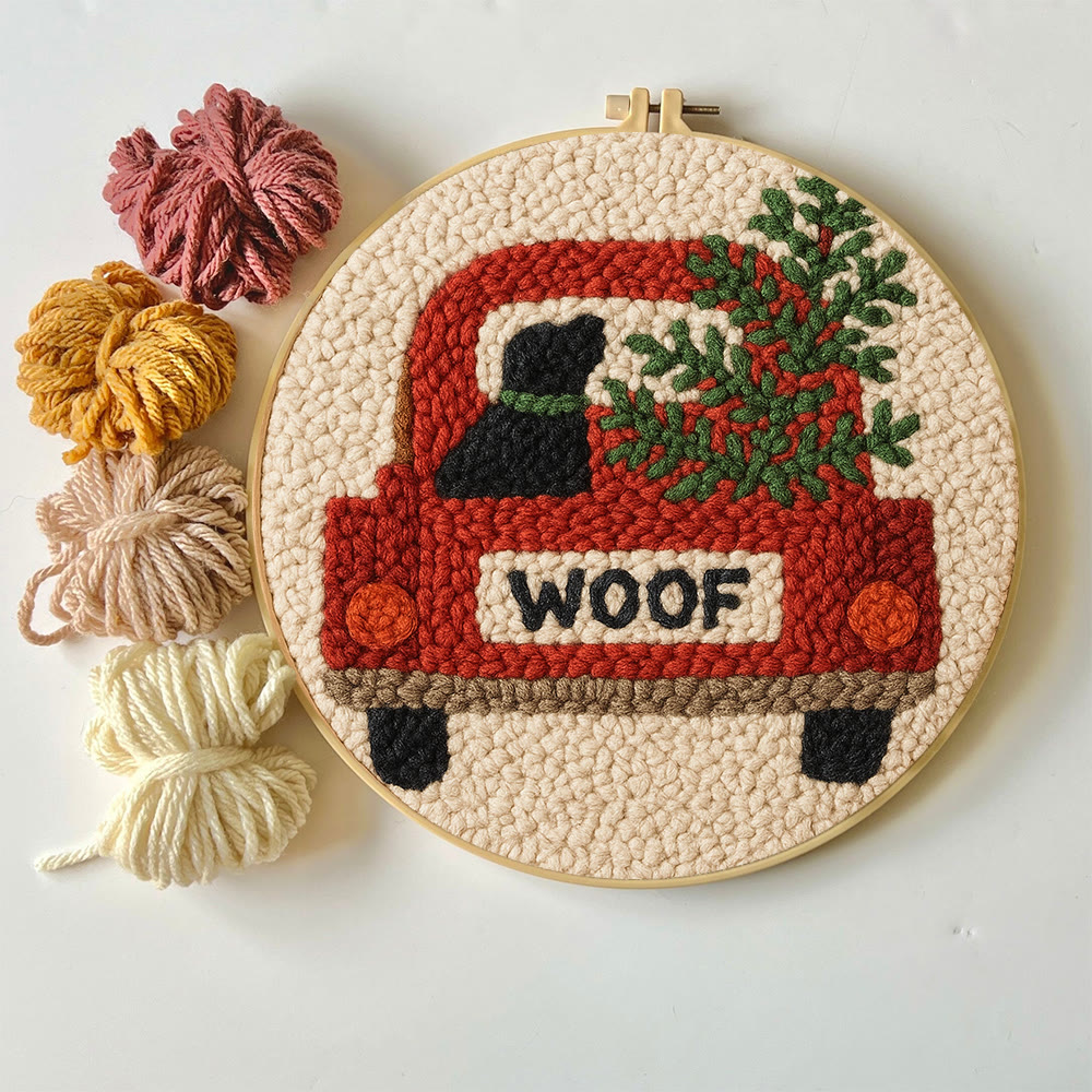  Woof Truck Punch Needle Kit - Diy Punch Needle Coaster | Craft For Handmade Enthusiast | Unique Decorative Gifts - image 10