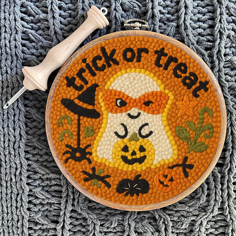Naughty Ghost Punch Needle Kit - Creative Holiday Handicraft | Personalized Halloween Decor - image 10