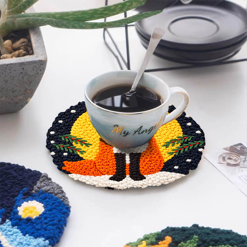 Wintry Moonlit Fox Punch Needle Kit – Top Gifting Choice | Cozy Warm Decor Pendant - image 5