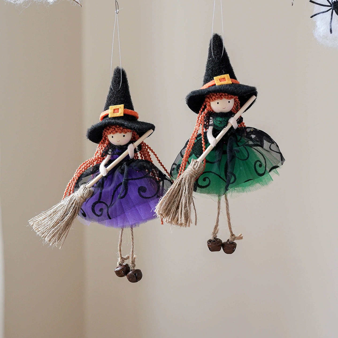 Rubbyoo 4pcs Halloween Witch Pendants - Fantasy Witch | Mysterious Holiday Design | Perfect Outdoor Decor  - image 3