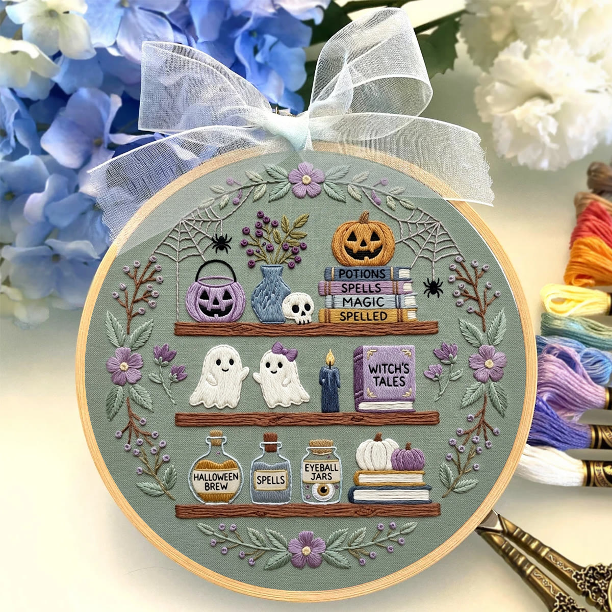 Rubbyoo Embroidery Kit - Ghost Lab | Special Spooky Season Keepsake | Unique Sage Green Ghost Handicraft - image 7