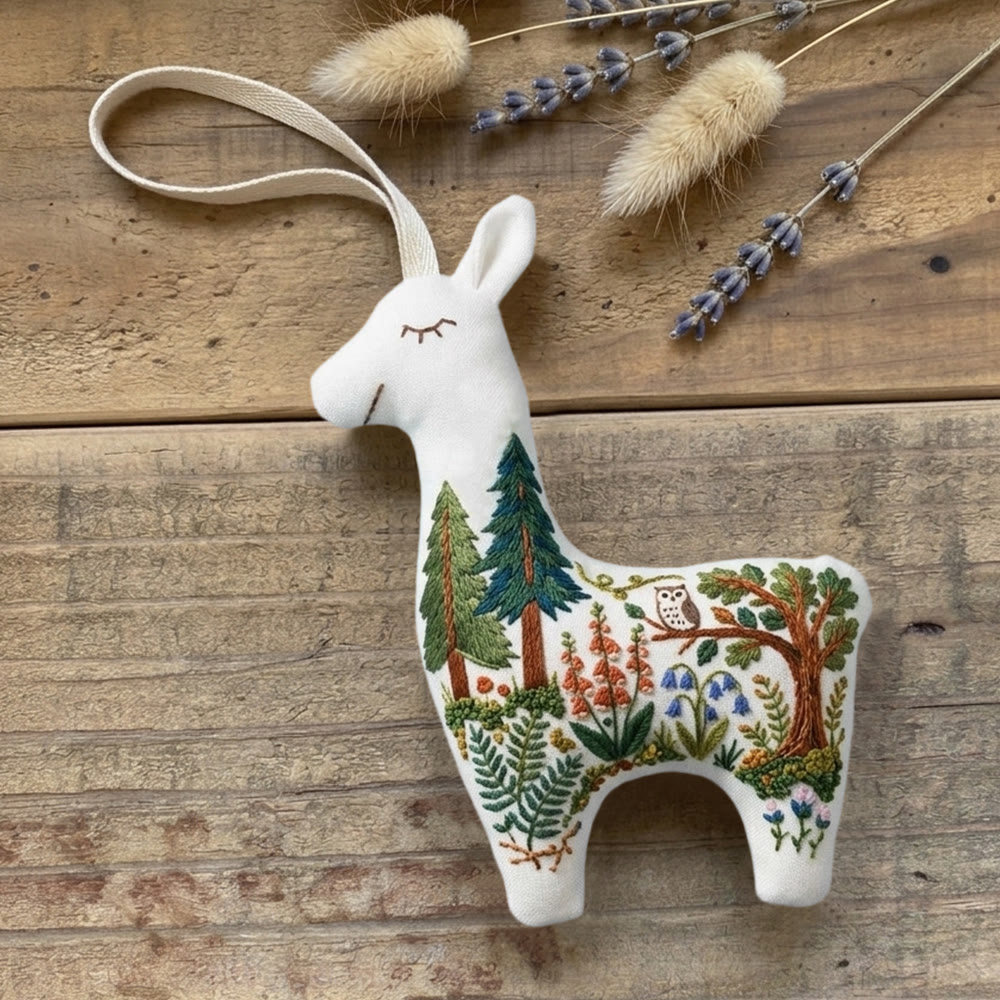 Rubbyoo Llama Embroidery Kit - Forest Scene | Wall Hanging Art | Special Handmade Craft  - image 8